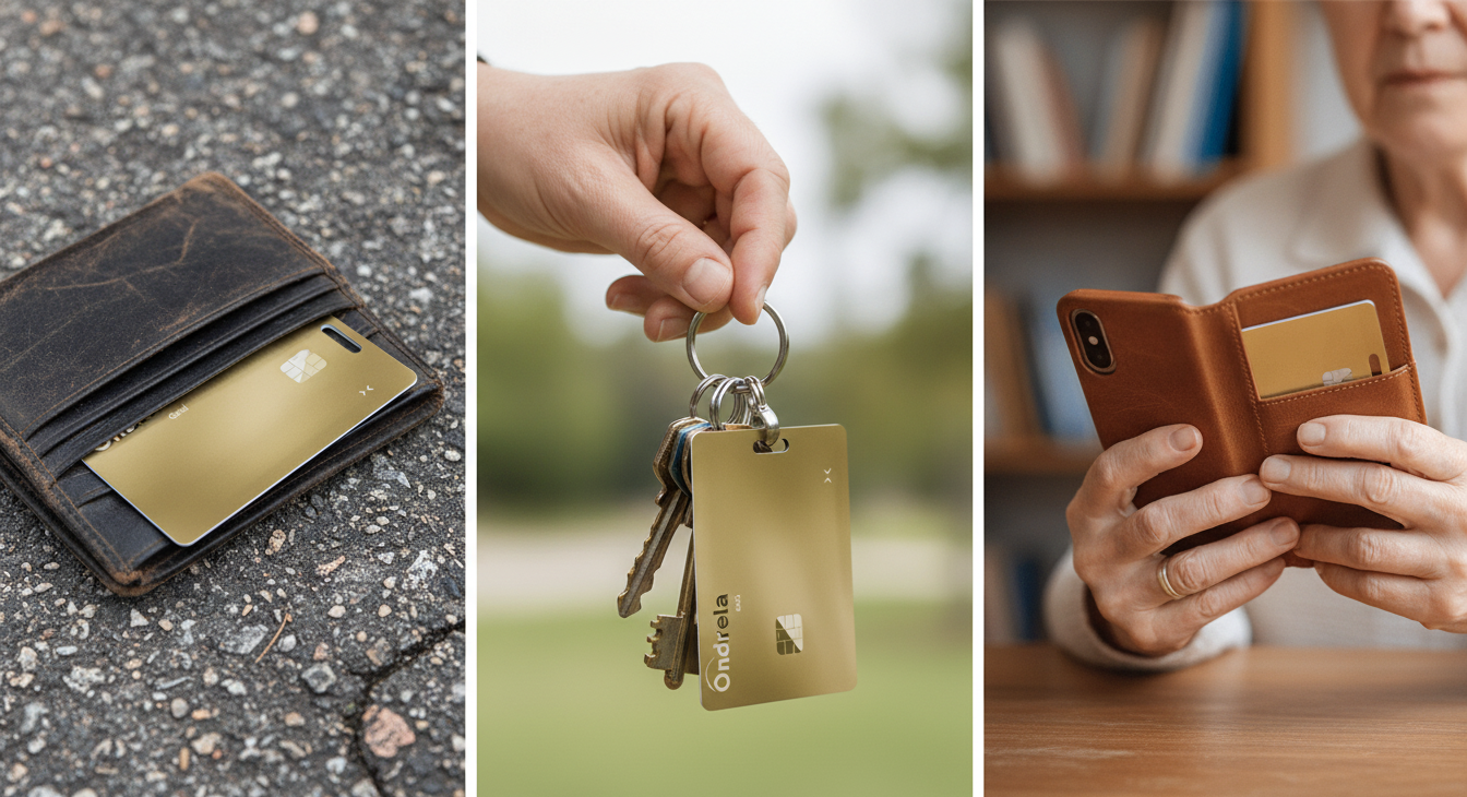 Ondrela-kaarten en smartphone met tracking-app